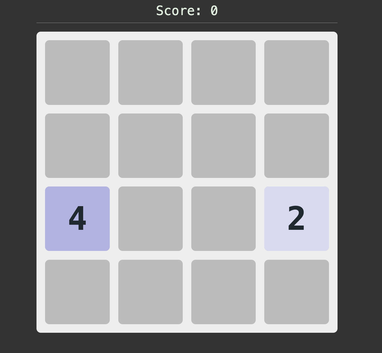 Screenshot of 2048 Game in Lightning Web Components