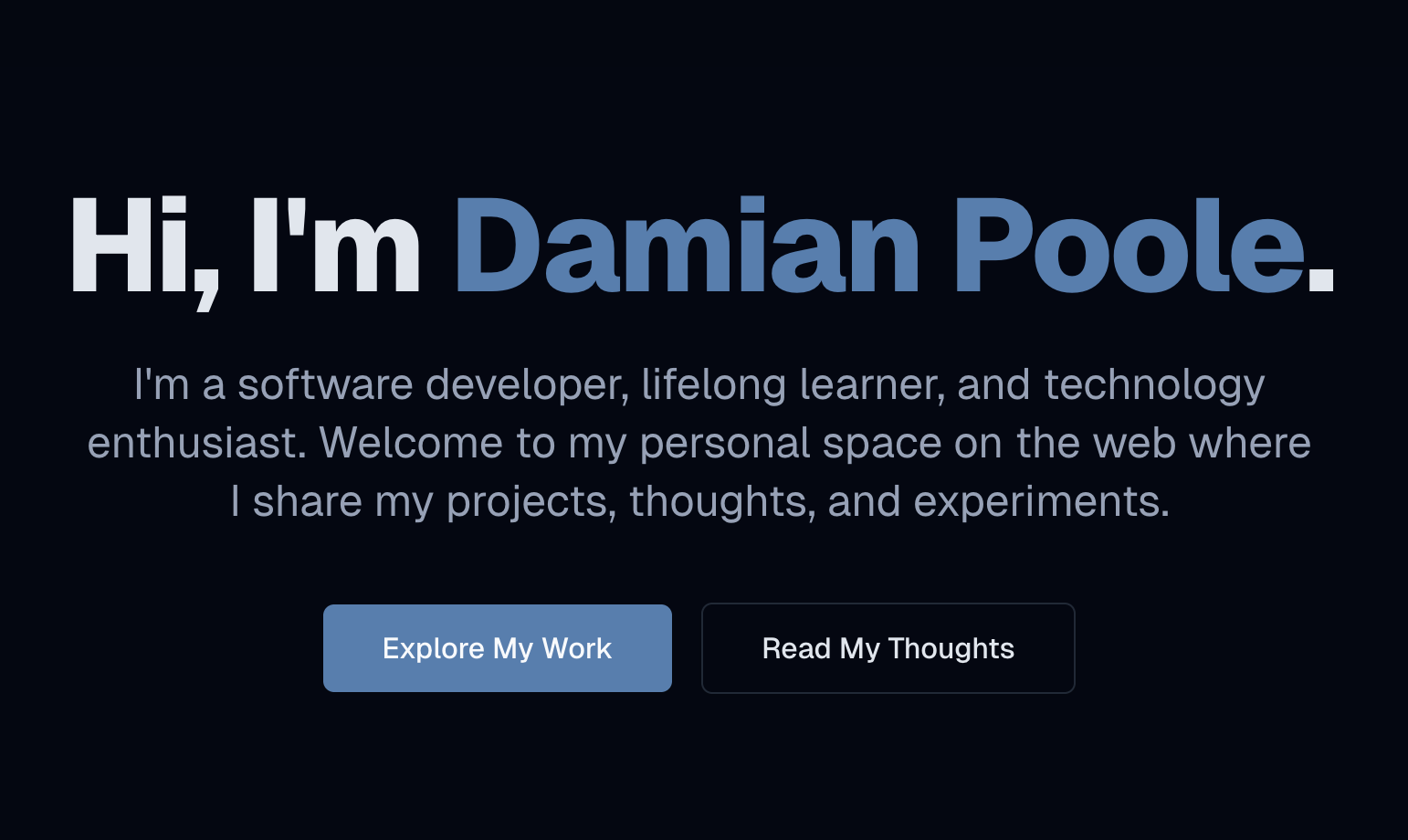 Screenshot of Personal Website (This Site)